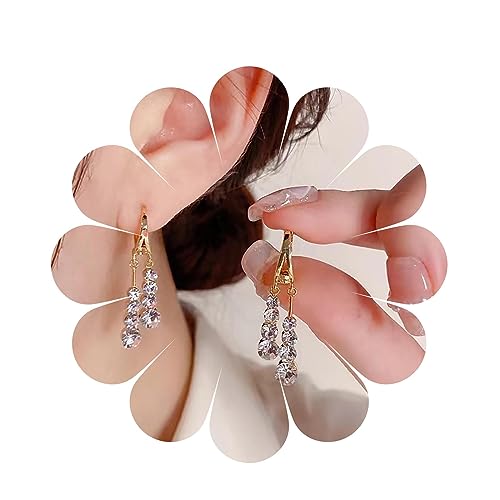 Inilbran Boho Kristall Baumeln Ohrringe Vintage Cz Quaste Ohrringe Gold Strass Reif Ohrringe Personalisierte Kristall Tropfen Ohrringe Schmuck Für Frauen Und Mädchen von Inilbran