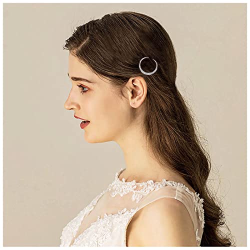 Inilbran Boho Kristall Mond Haarnadel Clip Vintage Cz Halbmond Haarspange Clip Gold Strass Haarspange Haarnadel Dekorative Bobby Pins Cz Mond Kopf Clip Shine Bride Haarschmuck für sie von Inilbran