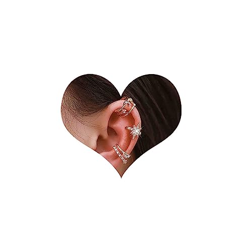 Inilbran Boho Kristall Mond Ohrringe Vintage Cz Northstar Clip On Ohrringe Gold Strass Schmetterling Knorpel Ohrringe No Piercing Clip Ohrringe Schmuck Für Frauen Und Mädchen von Inilbran