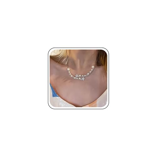 Inilbran Boho Kristall Perlenkette Halskette Choker Vintage Perle Stern Choker Halskette Hochzeit Braut Cluster Perlenkette Funkelnde Cz Stern Kette Halskette Für Frauen von Inilbran