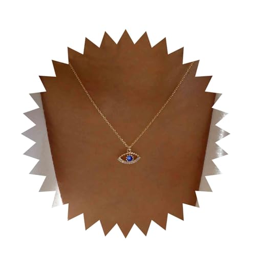 Inilbran Boho Kristall Saphir Bösen Blick Choker Halskette Blau Saphir Dämon Auge Halskette Choker Vintage Strass Bösen Blick Halskette Choker Bling Cz Kristall Schutz Halskette Kette Schmuck von Inilbran