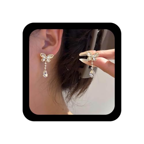 Inilbran Boho Kristall Tränen Ohrringe Vintage Cz Schmetterling Ohrringe Gold Schmetterling Wassertropfen Ohrring Minimalistische Schmetterlinge Ohrstecker Schmuck Für Frauen von Inilbran