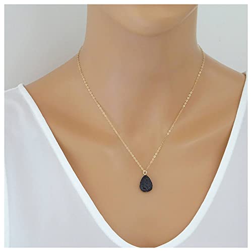 Inilbran Boho Lava Bead Choker Halskette Schwarz Teardrop Lavastein Halskette Choker Vintage Ätherisches Öl Diffuser Halskette Gold Waterdrop Lavakugel Ätherischer Anhänger Halskette Schmuck Inilbran Boho Lava Bead Choker Halskette Schwarz Teardrop Lavastein Halskette Choker Vintage Ätherisches Öl Diffuser Halskette Gold Waterdrop Lavakugel Ätherischer Anhänger Halskette Schmuck von Inilbran