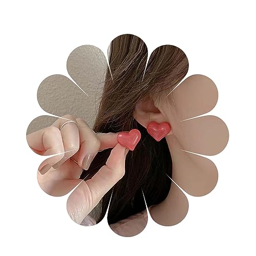 Inilbran Boho Liebe Herz Ohrringe Rote Herz Ohrstecker Ohrringe Vintage Acryl Herz Ohrringe Minimalistische Herz Ohrringe Schmuck Für Frauen Und Mädchen von Inilbran