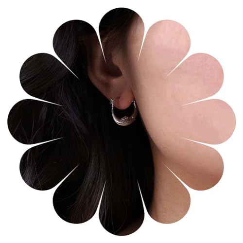 Inilbran Boho Mond Huggie Hoop Ohrringe Vintage Mond Gesicht Ohrringe Silber Mondsichel Ohrstecker Personalisiert Halbmond Ohrringe Schmuck Für Frauen Und Mädchen von Inilbran