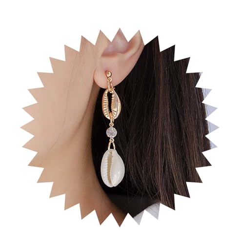 Inilbran Boho Muschel Ohrringe Vintage Muschel Kauri Ohrringe Gold Strand Kauri Ohrringe Tropfen Natürliche Kauri Ohrstecker Schmuck Für Frauen Und Mädchen von Inilbran