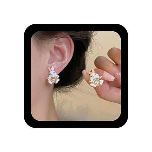 Inilbran Boho Osterhasen Ohrringe Perle Kaninchen Ohrringe Gold Kaninchen Niedlich Ohrring Perle Kaninchen Ohrring Schöne Tier Ohrstecker Für Frauen von Inilbran