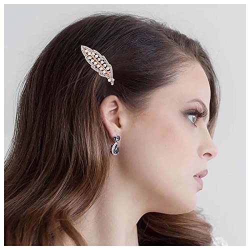 Inilbran Boho Perlen Haarspange Vintage Blatt Haarspange Clip Blatt Perle Haarnadel Clip Perle Braut Kopfschmuck Dekorative Haarnadel Kopfclip Französische Kopfbedeckung Haarschmuck für Frauen von Inilbran