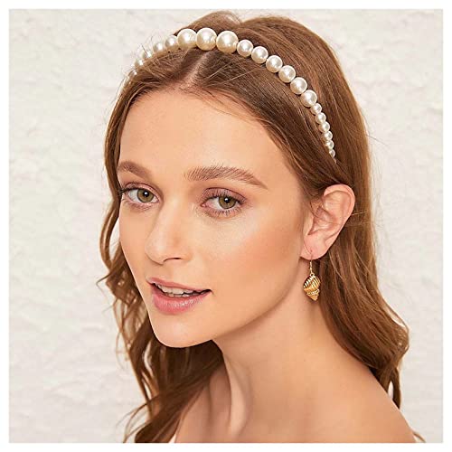 Inilbran Boho Perlen Stirnband Clips Vintage Perlen Haarband Haarreif Perle Geflochten Stirnband Kopfbedeckung Weiße Perle Haarband Haarteil Stirnband Haarschmuck Für Frauen Und Mädchen von Inilbran