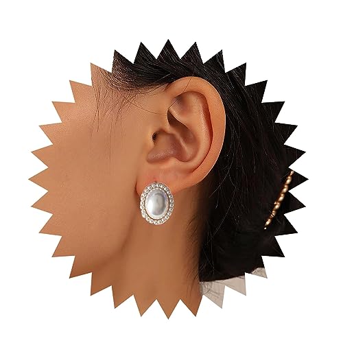 Inilbran Boho Perlenohrringe Goldperlen Ohrstecker Vintage Oval Perlenohrringe Hochzeit Perlenohrringe Schmuck Für Frauen Und Mädchen von Inilbran