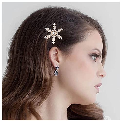 Inilbran Boho Schneeflocke Haarspange Gold Kristall Haarspangen Vintage Kristall Haarnadel Haarspange Sparkly Cz Haarnadeln Haarspange Kristall Hochzeit Haarspange Dekorativer Haarschmuck für Frauen von Inilbran