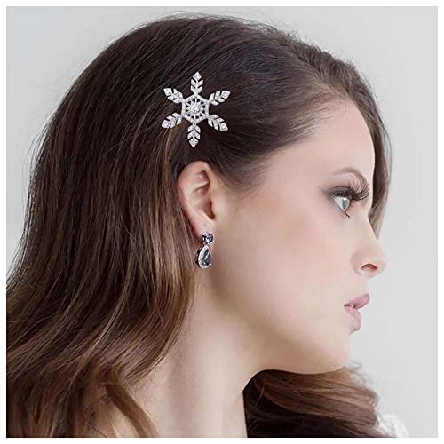 Inilbran Boho Schneeflocke Haarspange Silber Kristall Haarspangen Vintage Kristall Haarnadel Haarspange Sparkly Cz Haarnadeln Haarspange Kristall Braut Haarspange Dekorativer Haarschmuck für Frauen von Inilbran