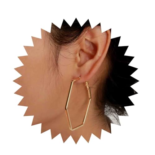 Inilbran Boho Sechseck Tropfen Ohrringe Große Reifen Ohrringe Geometrische Sechseck Große Reifen Ohrringe Vintage Übertrieben Aussage Ohrringe Schmuck Für Frauen Und Mädchen von Inilbran