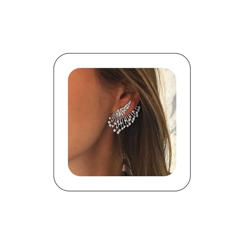 Inilbran Boho Silber Kristall Engelsflügel Clip Ohrringe - Ohrringe - 1 Stück von Inilbran