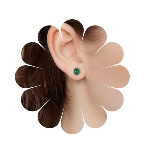 Inilbran Boho Smaragd Ohrringe Grüner Smaragd Ohrstecker Ohrringe Grüner Kristall Edelstein Ohrringe Minimalistische Smaragd Edelstein Ohrringe Schmuck Für Frauen Und Mädchen von Inilbran
