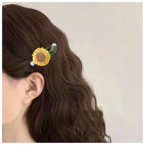 Inilbran Boho Sonnenblume Haarspange Barrettes Französisch Blume Perle Haarspange Sonnenblume Haar Alligator Clips Vintage Gänseblümchen Blume Haar Pin Clip Haarschmuck Für Frauen von Inilbran