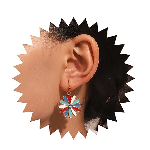 Inilbran Boho Sonnenblume Tropfen Ohrringe Bunte Gänseblümchen Blume Ohrringe Regenbogen Gänseblümchen Baumeln Ohrringe Vintage Sonne Blume Ohrringe Schmuck Für Frauen Und Jugendliche Mädchen von Inilbran