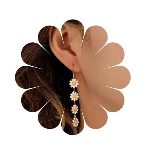 Inilbran Boho Sonnenblumen Ohrringe Gold Gänseblümchen Blume Lange Quaste Ohrringe Lange Blumen Gänseblümchen Ohrringe Vintage Sonnenblume Gänseblümchen Ohrringe Schmuck Für Frauen von Inilbran