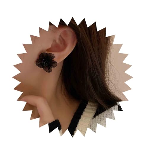 Inilbran Boho Spitze Blume Ohrringe Schwarze Blume Ohrringe Vintage Spitze Blume Ohrstecker Ohrringe Schwarze Blume Tattoo Spitze Ohrringe Schmuck Für Frauen Und Mädchen von Inilbran