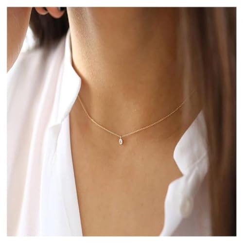 Inilbran Boho Strass Halskette Choker Rose Gold Kristall Halsketten Kristall Anhänger Halsketten Vintage Cz Punkt Halskette Kettenschmuck Für Frauen Und Mädchen von Inilbran