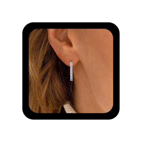 Inilbran Boho Strass Ohrringe Silber Kristall Bar Ohrstecker Ohrringe Vintage Kristall Kleine Rechteckige Ohrringe Geometrische Cz Bar Ohrringe Schmuck Für Frauen Und Mädchen von Inilbran