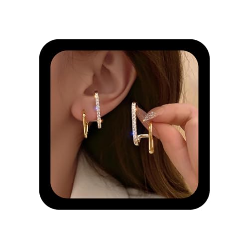 Inilbran Boho Strass Ohrringe Vintage Kristall Bar Ohrstecker Ohrringe Gold Kristall Stab Ohrringe Glänzend Kristall Bar Ohrringe Minimalistisch C Form Ohrringe Schmuck Für Frauen Und Mädchen von Inilbran