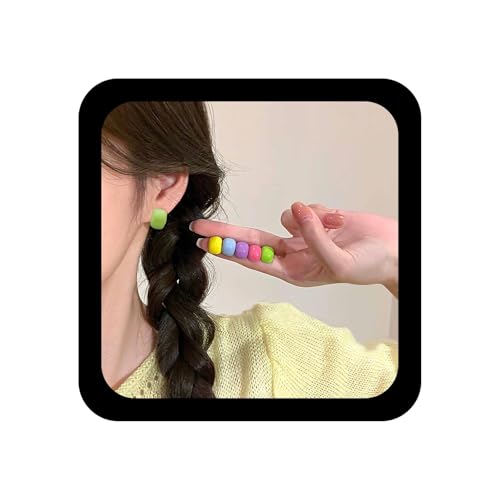 Inilbran Boho Süßigkeiten Farbe Ball Ohrringe Bunte Kleine Ohrringe Süßigkeiten Perlen Ohrring Vintage Regenbogen Ball Knopf Ohrring Für Frauen (grün) von Inilbran