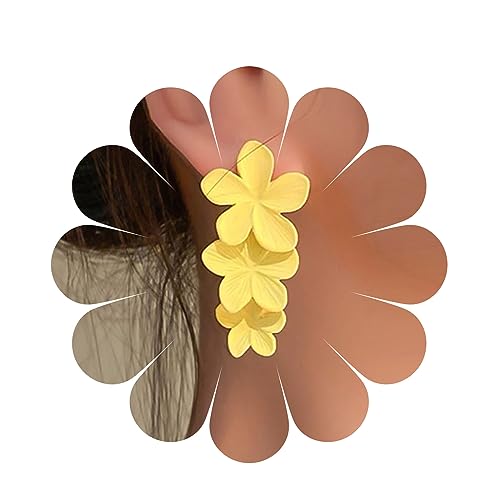 Inilbran Boho Übertrieben Acryl Blume Ohrringe Vintage Harz Blume Ohrstecker Gelb Meter Blume Tropfen Ohrringe Multicolor Emaille Blütenblatt Ohrringe Schmuck Für Frauen Und Mädchen von Inilbran