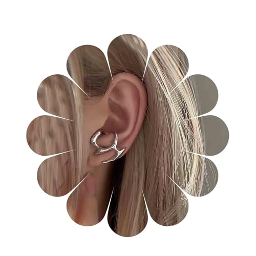 Inilbran Boho Unregelmäßige Climber Warp Ohrringe Silber Geometrische Climber Ohrringe Vintage Metall Ohrstecker Geometrische Unregelmäßige Ohrring Schmuck Für Frauen Und Mädchen von Inilbran