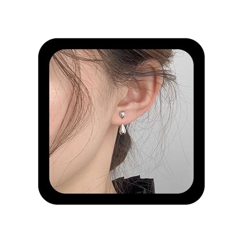 Inilbran Boho Wassertropfen Ohr Jacke Ohrringe Vintage Teardrop Ohrringe Silber Ovale Perle Ohrstecker Ohrringe Minimalistisch Ohrringe Vorne Und Hinten Ohrringe Schmuck Für Frauen Und Mädchen von Inilbran