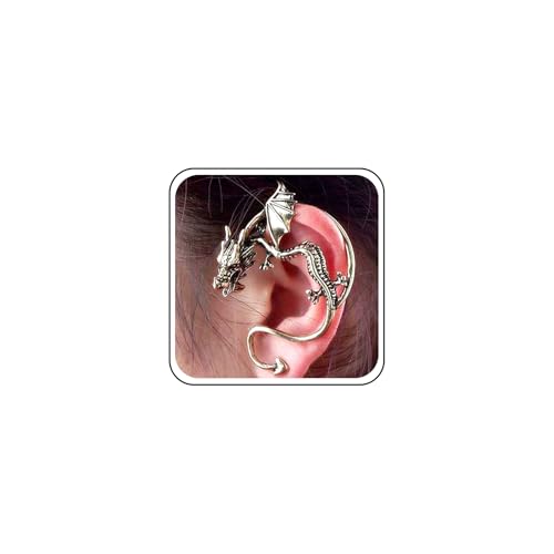 Inilbran Punk Drachen Ohrmanschette - Gothic Metall Crawler Knorpel Ohrring - Vintage Alten Drachen Ohr Wickeln Schmuck Für Frauen von Inilbran