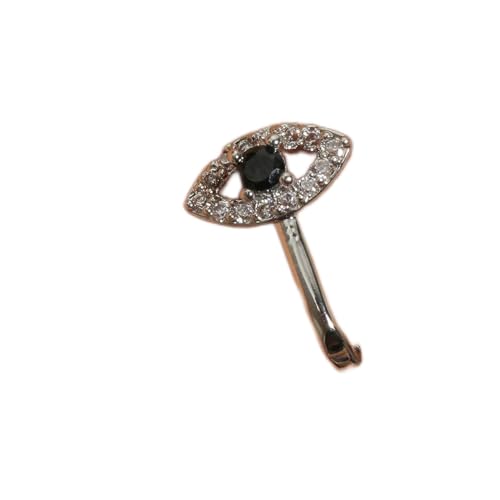 Inilbran Punk Evil Eye Nasenring Silber Auge Nasenmanschette Hoop Ring Vintage CZ Auge Fake Nasenring Nicht durchbohrter Nasenring Gothic Clip On Nasenring Schmuck für Frauen und Mädchen von Inilbran