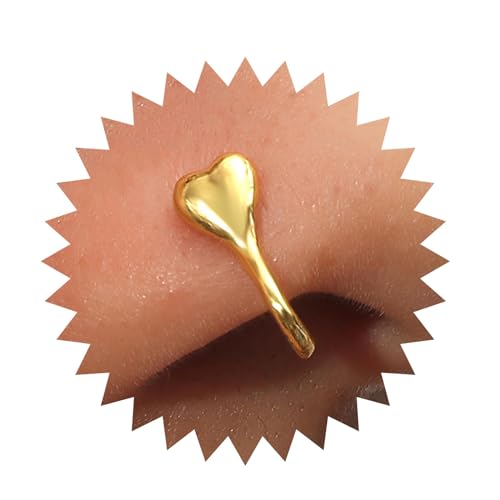 Inilbran Punk Herz Clip On Nasenring Vintage Puffy Herz Fake Nasenring Gold Liebe Herz Nasenring Herz Non Pierced Nasenring Schmuck Für Frauen Und Mädchen von Inilbran