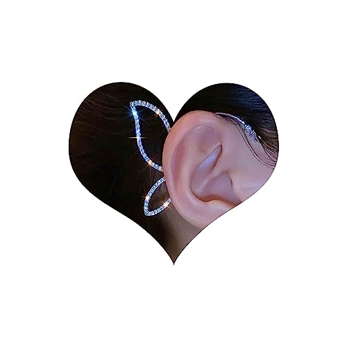 Inilbran Punk Kristall Flügel Ohr Manschette Wrap Ohrringe Strass Flügel Clip Wrap Ohrringe Silber Strass Manschette Crawler Ohrringe Cz Flügel Ohr Climber Wrap Ohrringe Schmuck Für Frauen(rechts) von Inilbran