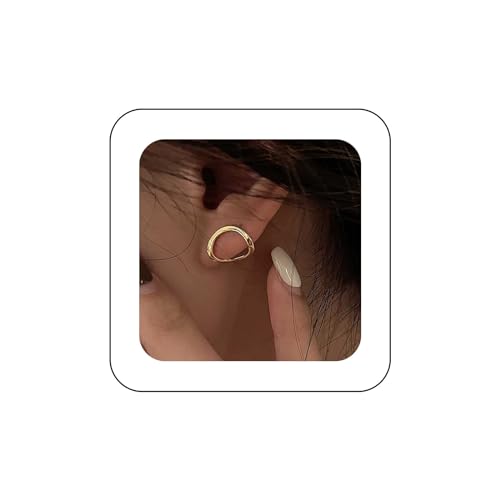 Inilbran Punk Oval Kreis Ohrstecker Ohrringe Gold Kreis Ohrringe Hohlkreis Wickel Ohrring Minimalismus Geometrische Ohrringe Schmuck Für Frauen Und Mädchen von Inilbran