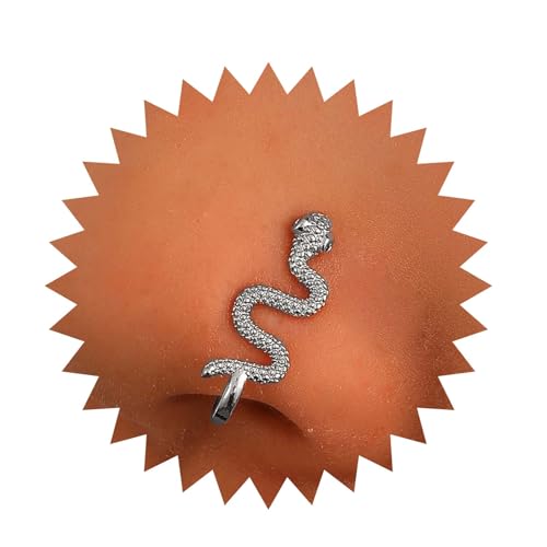 Inilbran Punk Schlange Clip Auf Nase Ring Vintage Schlange Gefälschte Nase Ring Silber Welle Schlange Nase Ring Nicht Durchbohrt Nase Ring Schmuck Für Frauen Und Mädchen von Inilbran