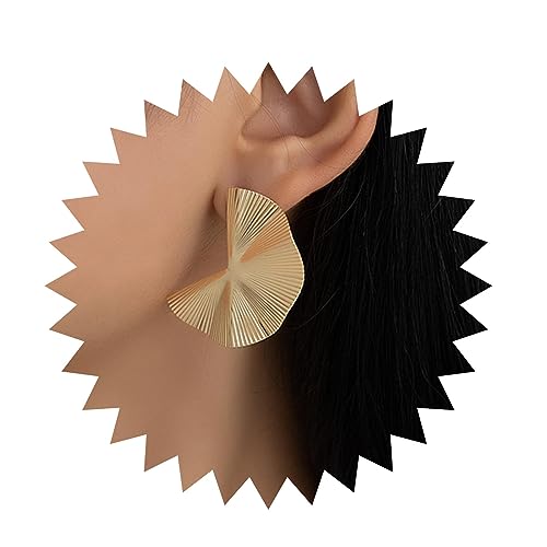 Inilbran Punk Übertrieben Sektorierte Verdrehte Ohrringe Gold Sektorierte Ohrstecker Punk Metall Sektorierte Ohrringe Gothic Geometrische Ohrringe Schmuck Für Frauen Und Mädchen von Inilbran