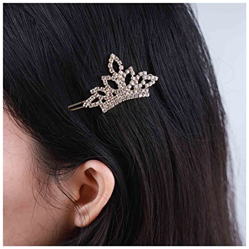 Inilbran Vintage Kristall Haarspangen Gold Kristall Hochzeit Haarspangen Vintage Strass Krone Haarnadel Barrette Funkelnde Cz Haarnadeln Haarspange Dekorative Bobby Pins Kristall Hochzeit Kopfschmuck von Inilbran