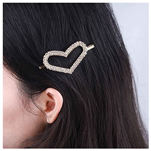 Inilbran Vintage Kristall Herz Haarspangen Gold Cz Strass Hochzeit Haarspangen Vintage Strass Herz Haarnadel Barrette Funkelnde Cz Haarnadeln Haarspange Dekorative Bobby Pins Kristall Hochzeit von Inilbran