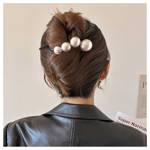 Inilbran Vintage Perle Französisch Barrette Perle Twist Große Haarnadeln Rutschfest Twist Kopfschmuck Dekorative Haarschmuck Für Frauen von Inilbran