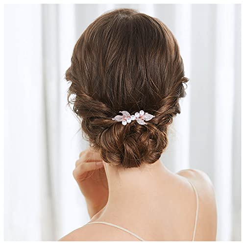 Inilbran Vintage Perle Haarspange Cz Kristall Haarspangen Bling Kristall Haarspangen Kopf Clips Strass Perle Haarspange Dekorative Kopfbedeckung Hochzeit Kopfbedeckungen Haarschmuck von Inilbran