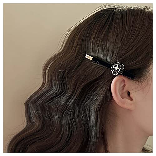 Inilbran Vintage Perle Hochzeit Haarnadel Clip Schwarze Blume Perlen Haarspange Clip Französische Blume Haarspangen Winzige Perle Haarspange Haarnadel Dekorative Bobby Pins Perlenkopfspange Braut von Inilbran