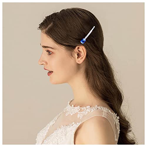 Inilbran Vintage Saphir Kristall Haarspange Blau Kristall Hochzeit Haarspange Barrette Vintage Kristall Edelstein Haarnadel Barrette Bling Cz Saphir Haarnadeln Haarspange Dekorative Bobby Pins von Inilbran