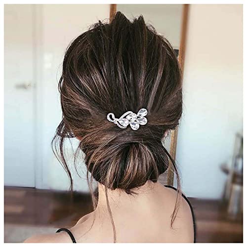 Inilbran Vintage Strass Haarspange Silber Kristall Hochzeit Haarspangen Vintage Kristall Haarnadel Haarspange Sparkly Cz Haarnadeln Haarspange Dekorative Bobby Pins Kristall Hochzeit Kopfschmuck Braut von Inilbran