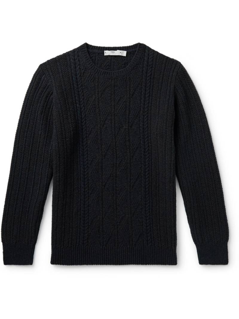 Inis Meáin - Aran-Knit Merino Wool and Cashmere-Blend Sweater - Men - Blue - XXL von Inis Meáin
