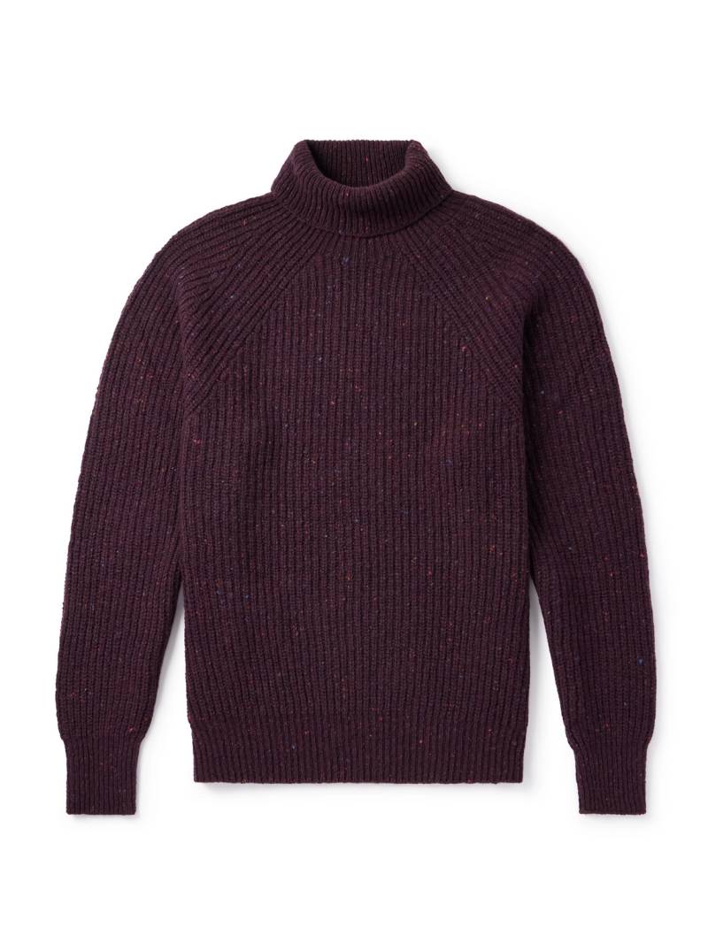 Inis Meáin - Boatbuilder Merino Wool and Cashmere-Blend Rollneck Sweater - Men - Red - M von Inis Meáin