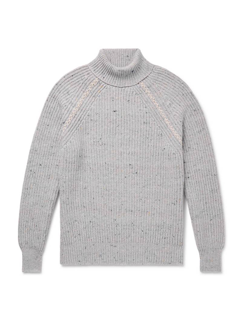 Inis Meáin - Boatbuilder Ribbed Merino Wool and Cashmere-Blend Rollneck Sweater - Men - Gray - XXL von Inis Meáin