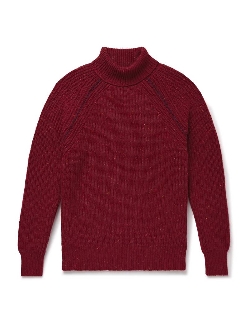 Inis Meáin - Boatbuilder Ribbed Merino Wool and Cashmere-Blend Rollneck Sweater - Men - Red - XXL von Inis Meáin