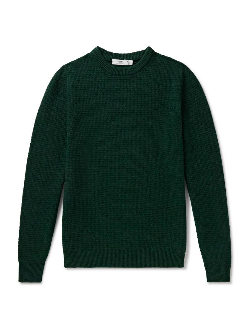Inis Meáin - Caoladóir Basketweave Merino Wool and Cashmere-Blend Sweater - Men - Green - L von Inis Meáin