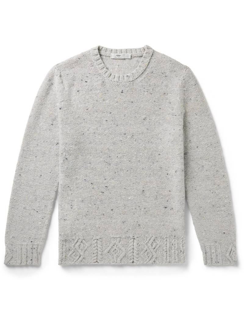 Inis Meáin - Celebration Cable-Knit Donegal Merino Wool and Cashmere-Blend Sweater - Men - Gray - XXL von Inis Meáin